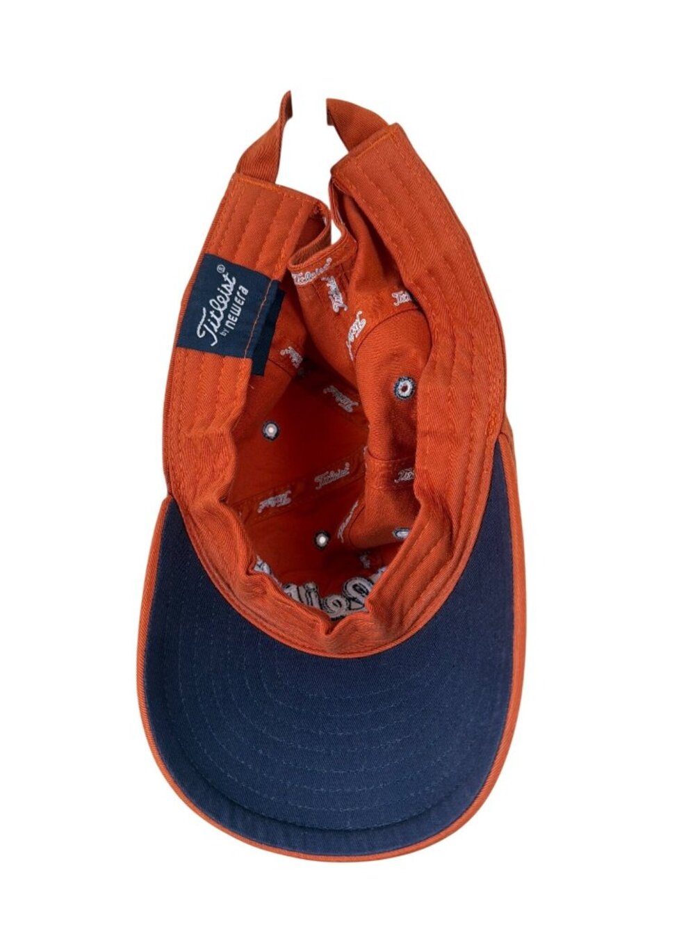 Titleist Golf Hat Cap Orange Adjustable Strapback Navy Blue White Embroidered Lo - Picture 4 of 6